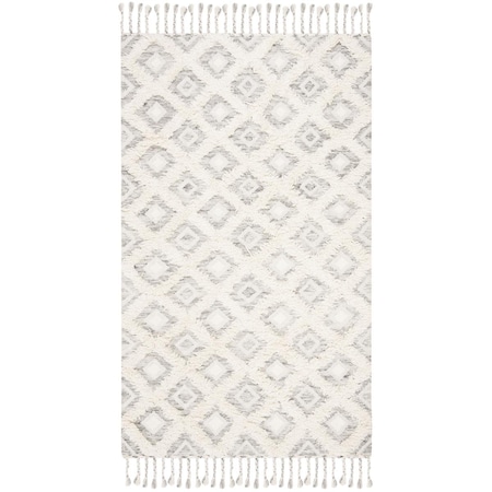 Safavieh Kenya Bohemian Rectangle Hand Knotted RugsGrey & Ivory 6 x 9 ft. KNY603F-6